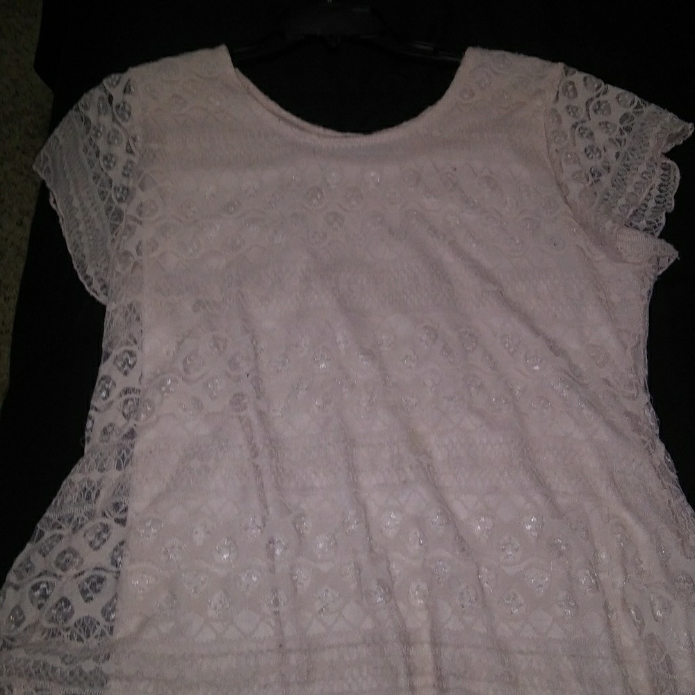 Pale pink lace  t-shirt